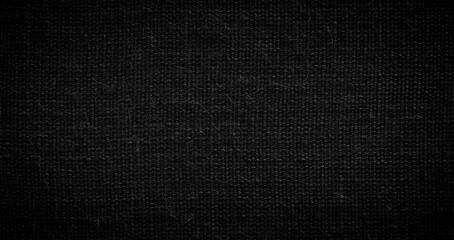 Poster - Abstract fabric dark black  texture patterned background as template, page or web banner for design