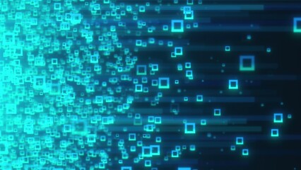 Poster - Abstract streaming data. Computer generated 3d render