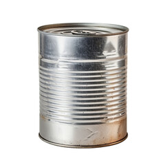 Empty tin can on transparent or white background