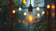 Edison Light Bulb With Other Lightbulbs Bokeh Lights