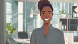 © Alex - Contemporary Office: Smiling African American Woman Generative AI