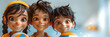 © Render John - A 3D animated cartoon render of excited kids ready for a volleyball game.