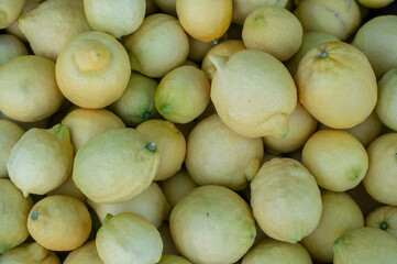 Pile of ripe lemons