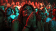 Spectators staring as if praying. People stare at the stage and watch in fascination. Crown at a concert.
