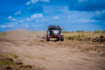 Wall Mural - UTV buggy and 4x4 offroad in sandy track. Rally extreme riding