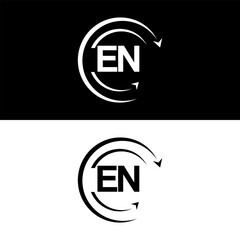 EN letter  logo minimal unique and simple logo design, EN creative modern monogram logo style