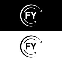 FY letter  logo minimal unique and simple logo design, FY creative modern monogram logo style
