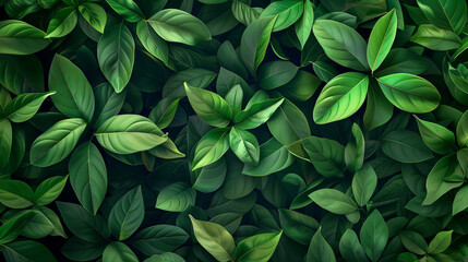 Wall Mural - background, green leaves of tree