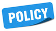 policy sticker. policy label