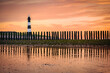Lighthouse at golden hour on the Dutch coast near the town Breskens, Zeeuws Vlaanderen