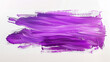 Energetic and broad purple paintbrush stroke on white, expressive of artistic flair and creativity