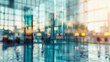 Blurred urban business environment, capturing the light and motion of a modern cityscape in a dynamic abstract design