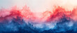 This abstract image offers a mountain-like wave pattern blending cool blues with warm reds