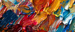 Close-up of colorful thick paint strokes creating a visually striking and textured abstract image