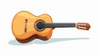 Guitar small musical instrument flat isolated illust