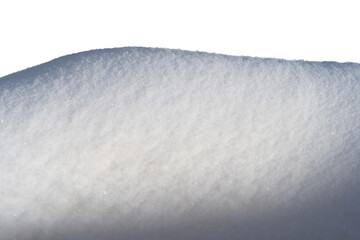 Wall Mural - white snow in daylight, background, isolate on black background