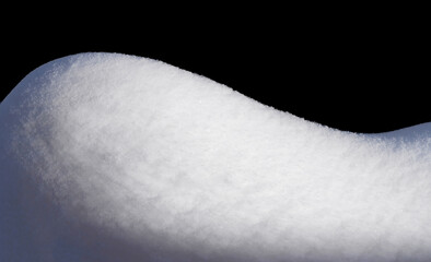 Wall Mural - white snow in daylight, background, isolate on black background