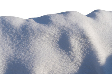 Wall Mural - white snow in daylight, background, isolate on black background