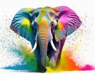 colorful elephant ready for holi celebration full of joy and happiness