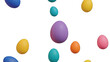 isolated flying easter eggs background element. isolated hovering colorful easter eggs in front of transparent background. Generative Ai.