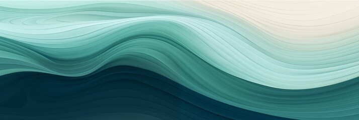 Wall Mural - Abstract Ocean Waves in Shades of Blue and Green