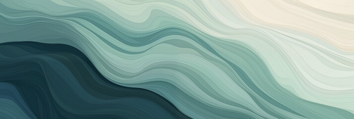 Wall Mural - Abstract Ocean Waves in Shades of Blue and Green