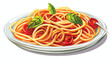 Spaghetti italian food isolated on white background
