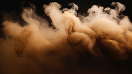 Wall Mural - steamy mist scarey dust colours magic zapped effect curve sepia halloween dark pattern fog steam Brown texture abstract smoke swirl aura smoke smog background ambience para fume haze brown smoky