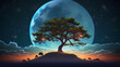 Tree of life as panoramic background