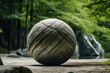 Round rock in nature, sphere rock, round stone rock, massive round stone rock