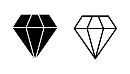 Wall Mural - Diamond icon set. diamond gems vector icon.