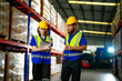 © ultramansk - operation workers checking and inspecting cargo for stack items for shipping. males worker checking the store factory. industry factory warehouse. Worker Scanning Package In Warehouse.