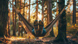 A Person Relaxes in a Hammock Feet First