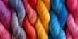 closeup colorful rainbow color wool yarn for knitting