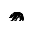 Large black bear walking Logo Design