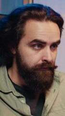 Poster - vertical video computer scientist updating artificial intelligence machine learning algorithm, writi