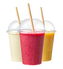 Poster - various smoothies in take away cups