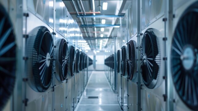 The noise of industrial fans fills the air as they cool the specialized chambers where the semiconductor materials are grown a crucial step in the production process.