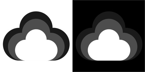 Sticker - black and white cloude logo