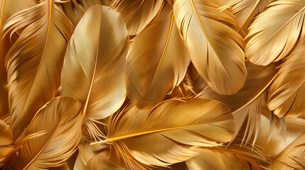 Wall Mural - gold feather background