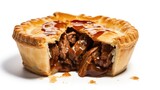 Fototapeta Tulipany - Steak and Kidney Pie isolated on a white background