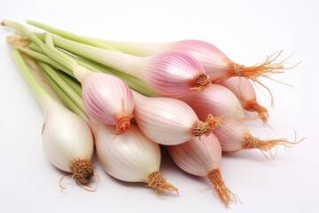 Wall Mural - Shallot, vegetable , white background.