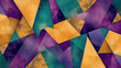 Abstract geometric background in yellow, purple and emerald