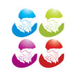 colorfull hands icon set