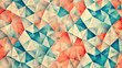 Geometric background with triangular colorful mosaic pattern in a mix of coral, sky blue and cream for modern art wallpaper