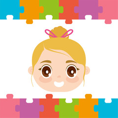 Sticker - autism puzzle girl