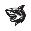 head of a shark fish logo design illustration