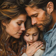 © Tonton1541 - A family shares a serene moment, their closeness captured in a tender embrace, with expressions of love, care, and a deep familial bond.