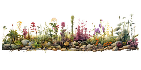 Wall Mural - wild flowers isolated on transparent background