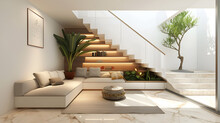 Home Interior Design Small Space Storage Under Stair Area Organize Concept,generative Ai